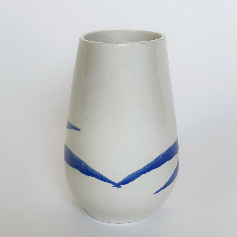Vintage Painted Blue Ceramic Pitcher