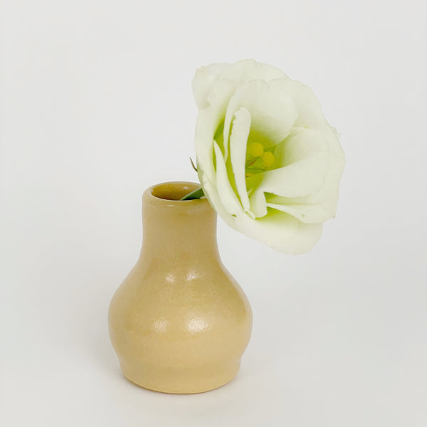 Vintage Pale Yellow Ceramic Bud Vase